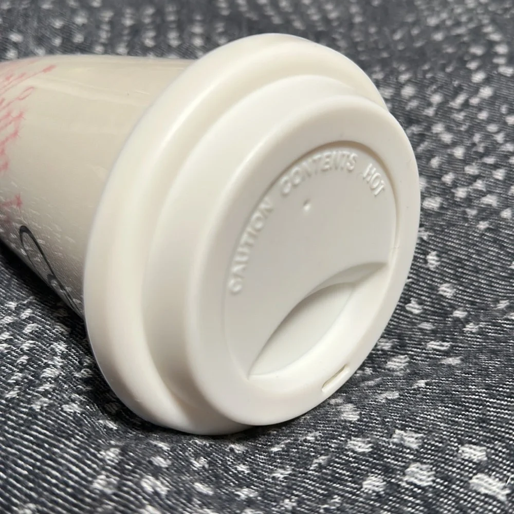 Lancome Ceramic Travel Mug O Oui With White Rubber Lid 🌺